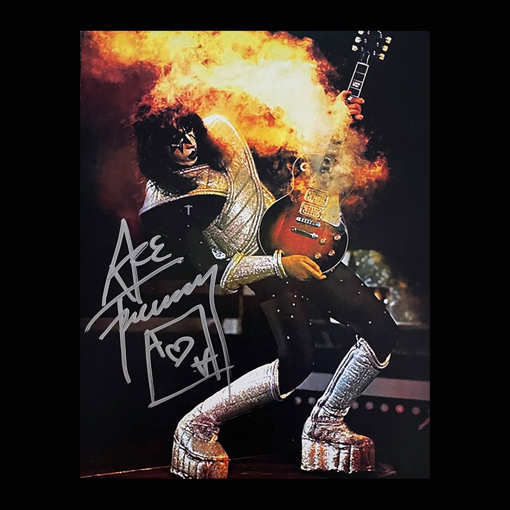 Classic Smoking Guitar 11x14 Photo Signed By Ace Frehley Official Ace 